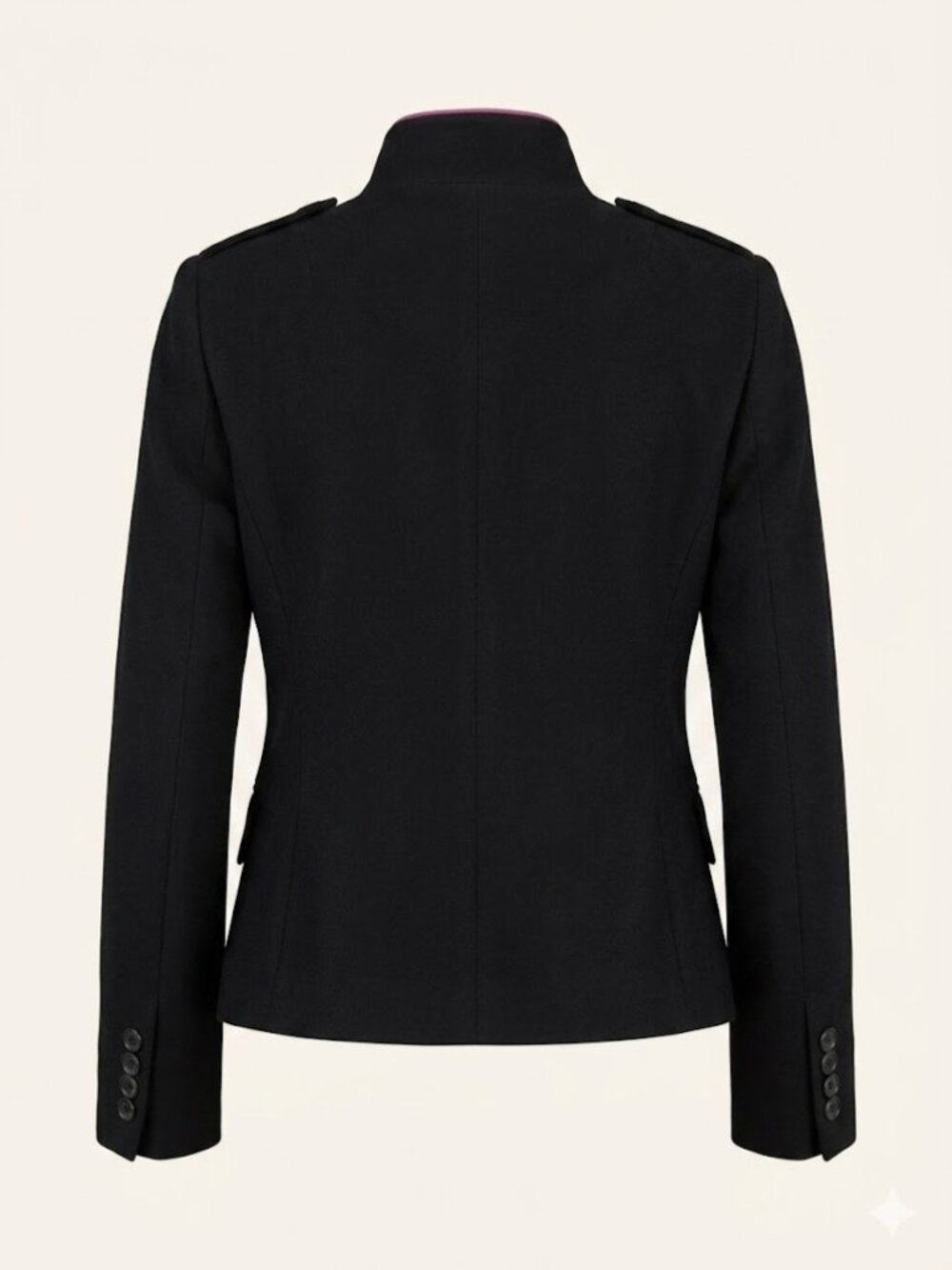 Shanghai Tang Deep Navy Suede Cotton Cashmere Blend Jacket , Size US 10 - Picture 4 of 17